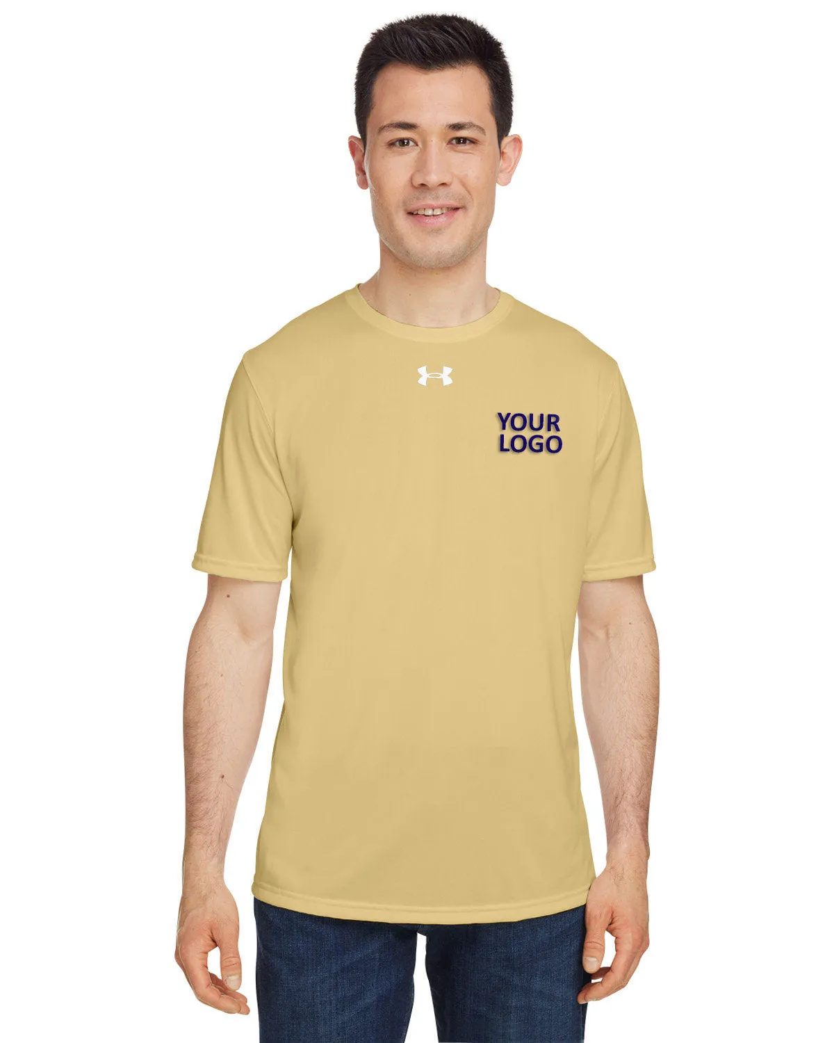 Under Armour Men's Tech Branded T-Shirts, Vegas Gold