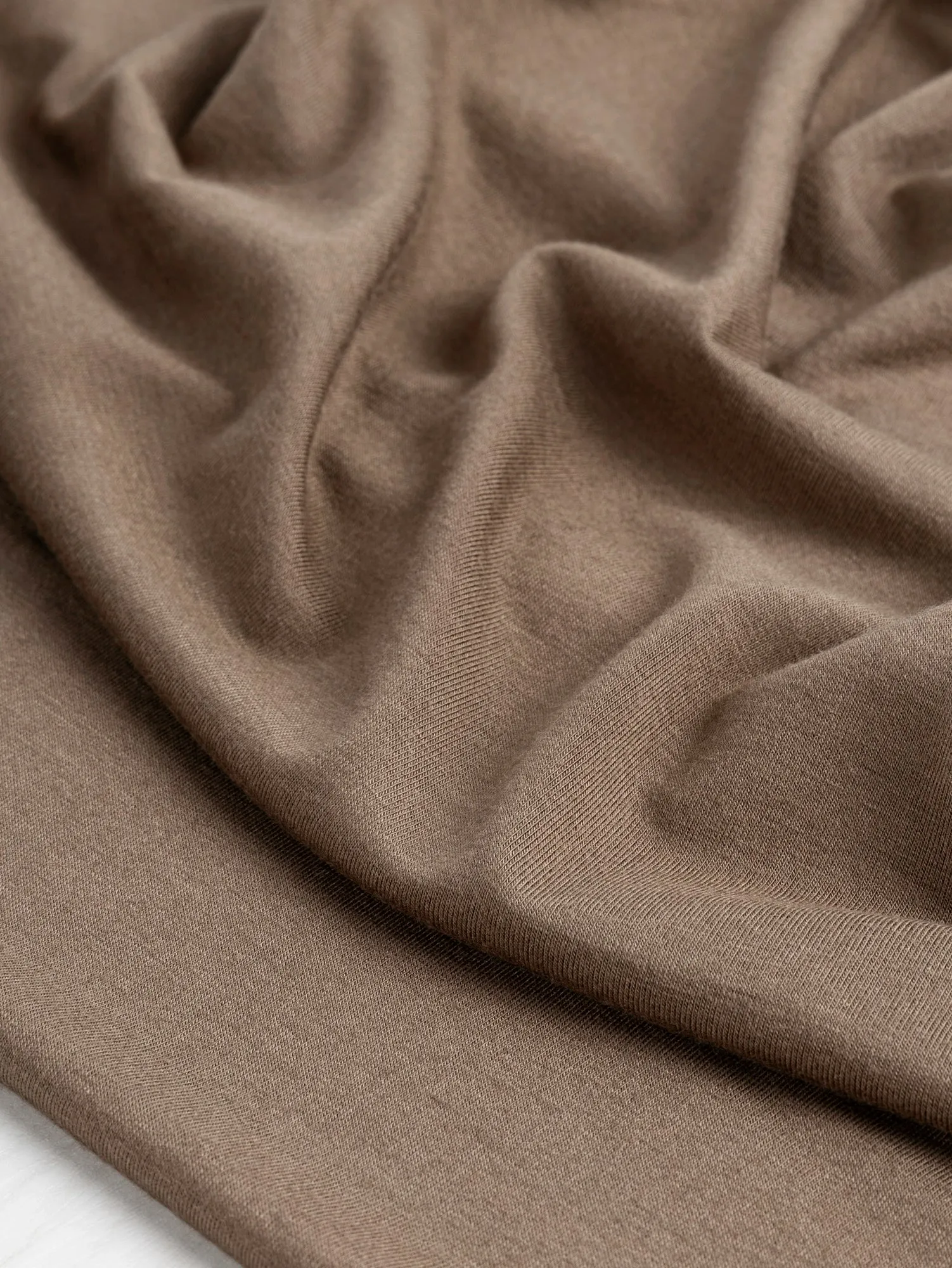 Viscose Stretch Jersey Knit Deadstock - Walnut - Swatch