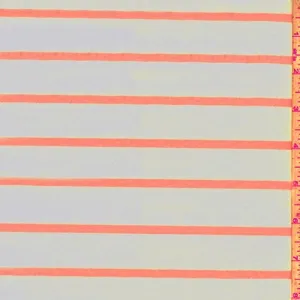 White/Neon Orange Stripe Double Brushed Jersey Knit Fabric