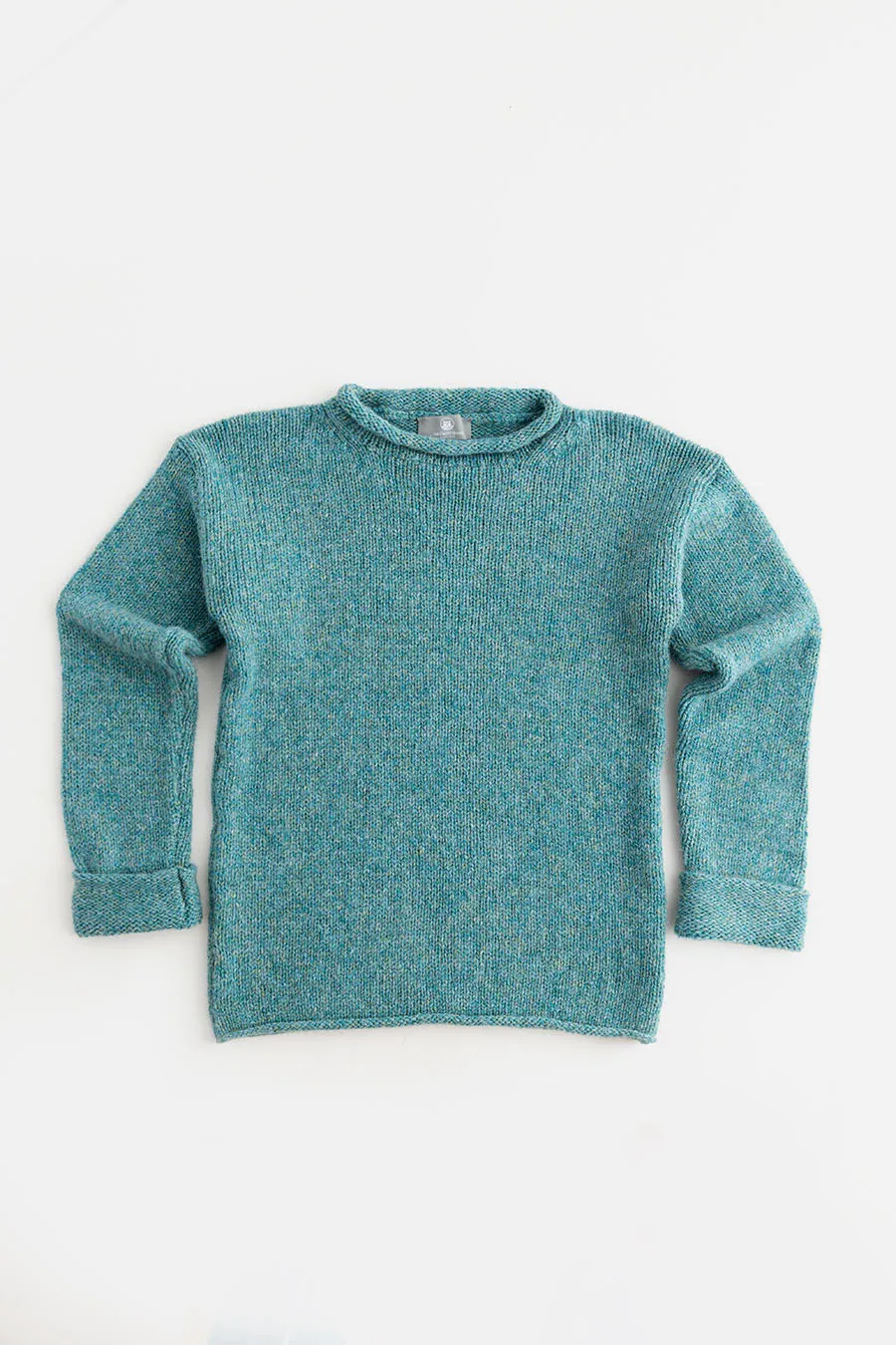 Womens Chunky cuffed jumper - light teal