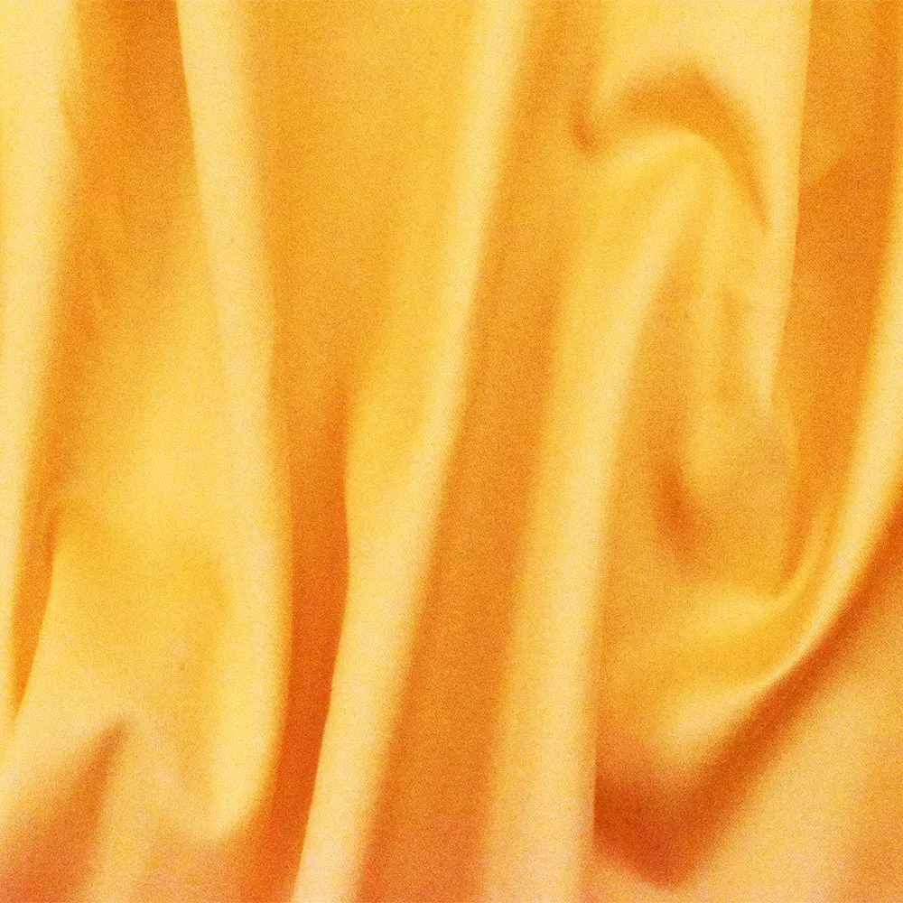 Yellow Cotton Solid Stretch Spandex Twill Sateen Woven Fabric