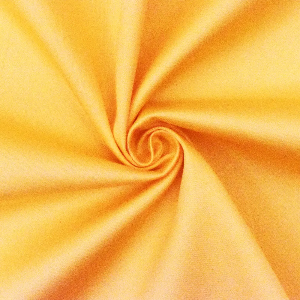 Yellow Cotton Solid Stretch Spandex Twill Sateen Woven Fabric