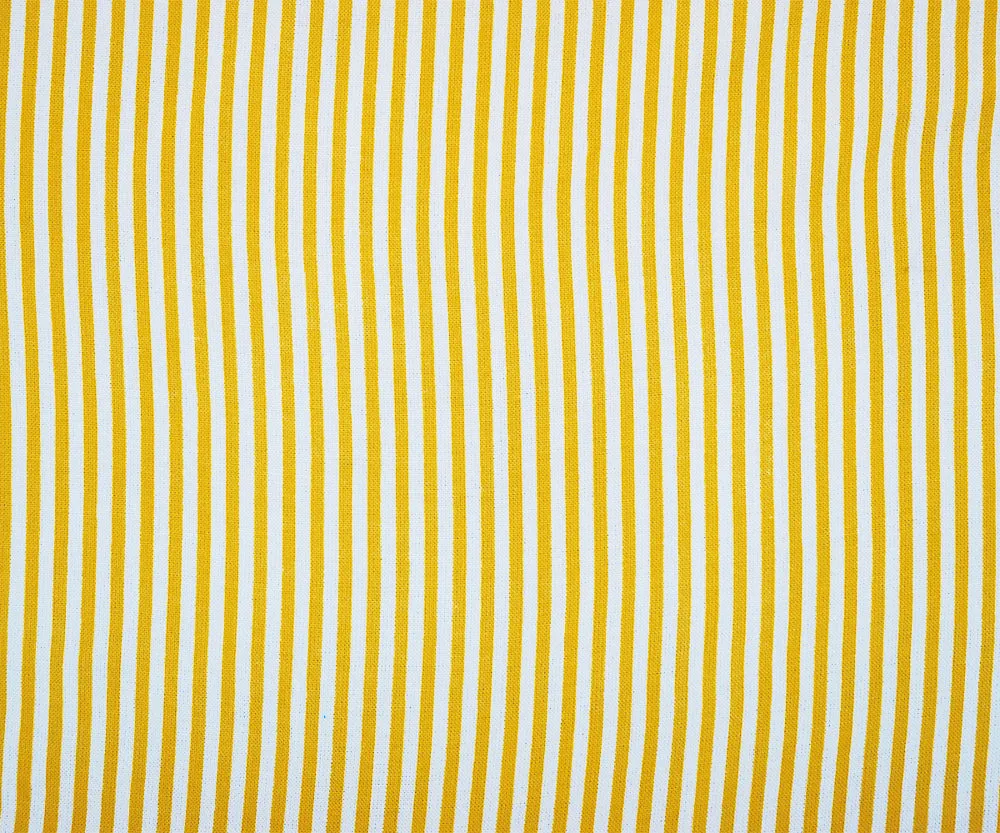 Yellow-White Rayon Stripe Printed Challis Woven Fabric